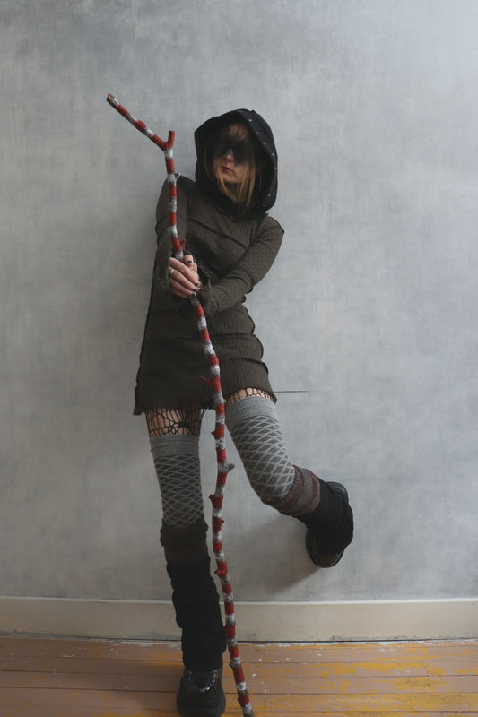 LikeIJustCantStopButICantGoOnForever (S, M) Hooded Long Sleeve Tatter Mini Dress