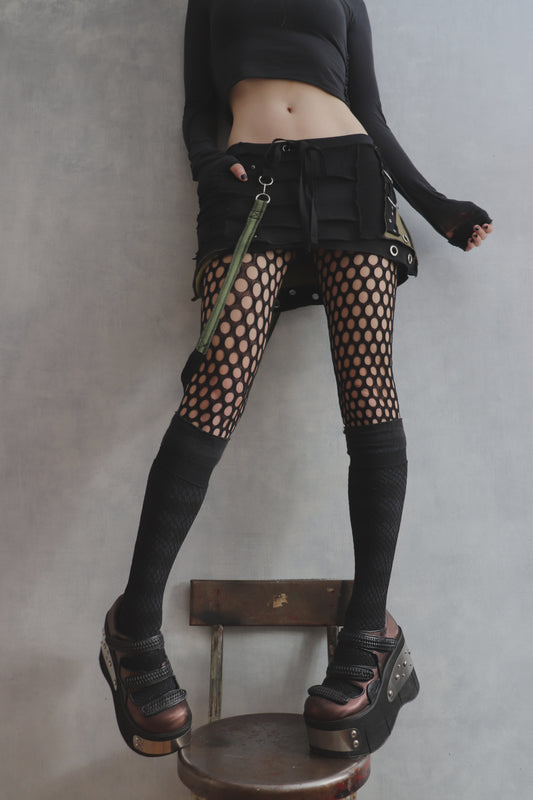 CanttForgetThatNight (One Size) Cotton Knit Patch Mini Skirt With Pockets