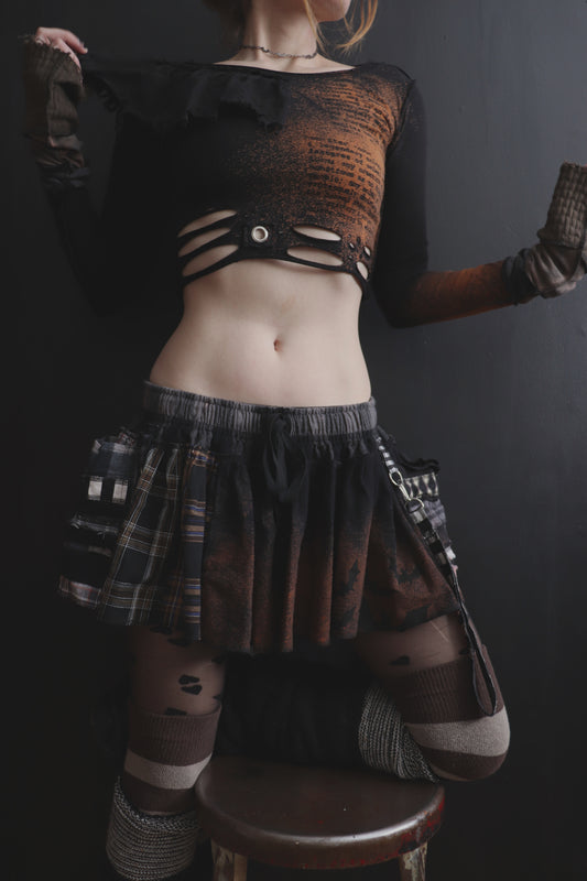 SwallowinWordsIDontMean (S, M, XL) Ruffled Long Sleeve Tatter Shirt