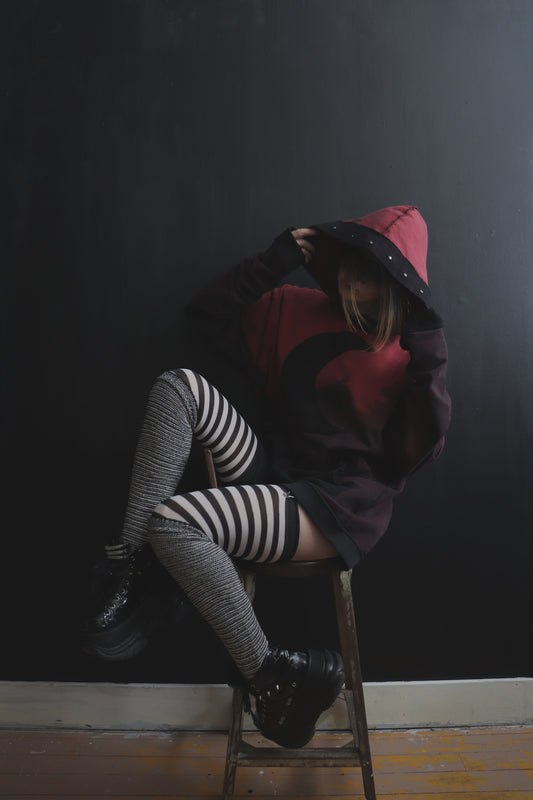 LightinUpTheNightSkyCompletely (XL) Moody Dip Dyed Moon Hoodie