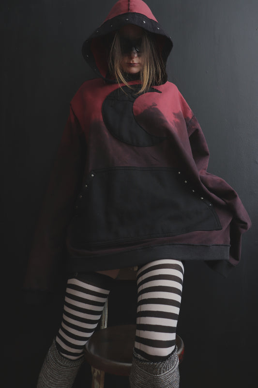 LightinUpTheNightSkyCompletely (XL) Moody Dip Dyed Moon Hoodie