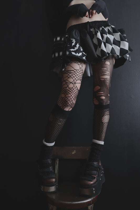 TakeABreathStopFreakingOut (One Size) Cotton Patch Mini Skirt With Pockets