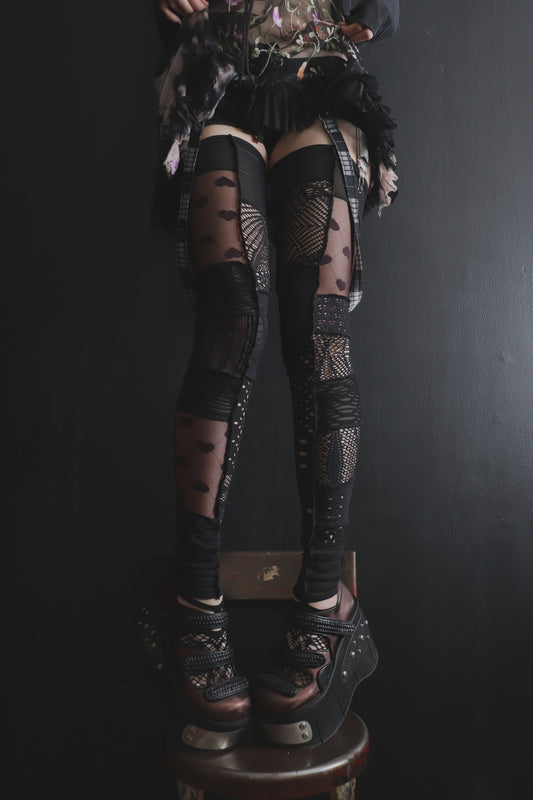 TakeADrinkThenLetsMakeOut (One Size) Footless Thigh High Stockings Little Love Mix