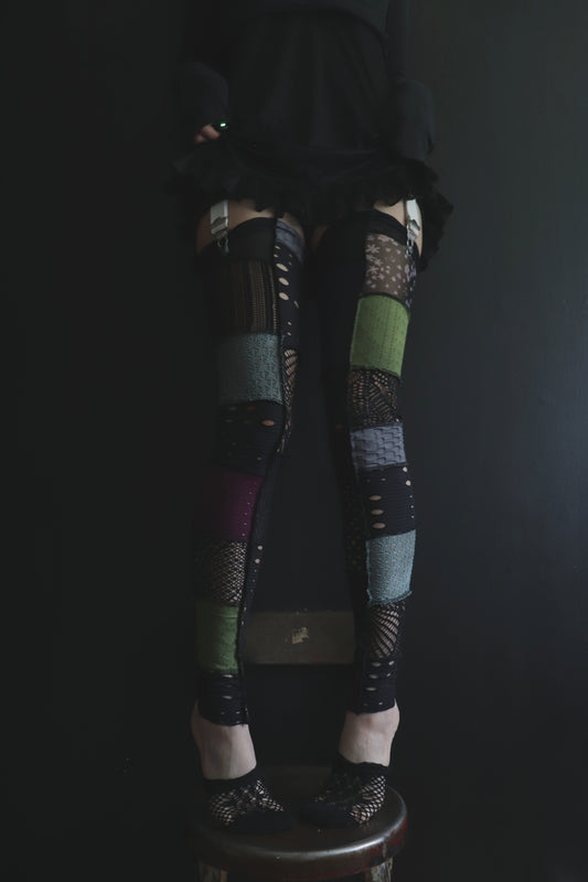 AQuaintDesignItTakesMyTime (One Size) Footless Thigh High Stockings Random Mix