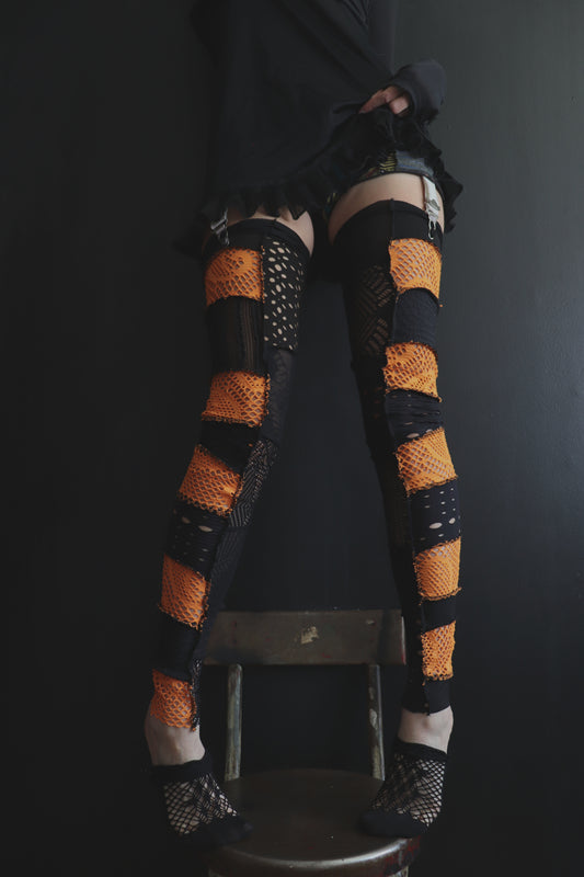AtNightWhenTheTempestComesOut (One Size) Footless Thigh High Stockings Spooky Mix