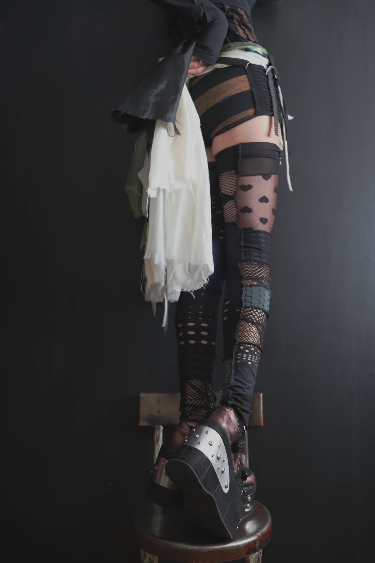 CountingTheStepsToTheDoorOfYourHeart (One Size) Footless Thigh High Stockings Little Love Mix