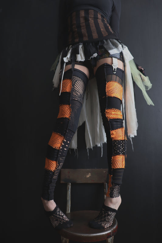 ToBuildAWallBetweenUs (One Size) Footless Thigh High Stockings Spooky Mix