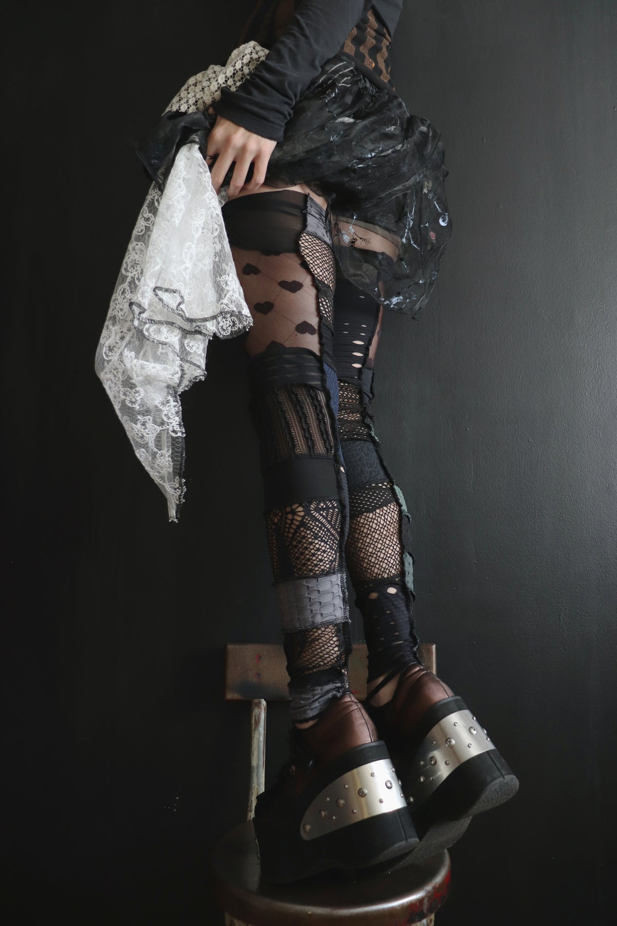 WhoopsLove (One Size) Footless Thigh High Stockings Little Love Mix
