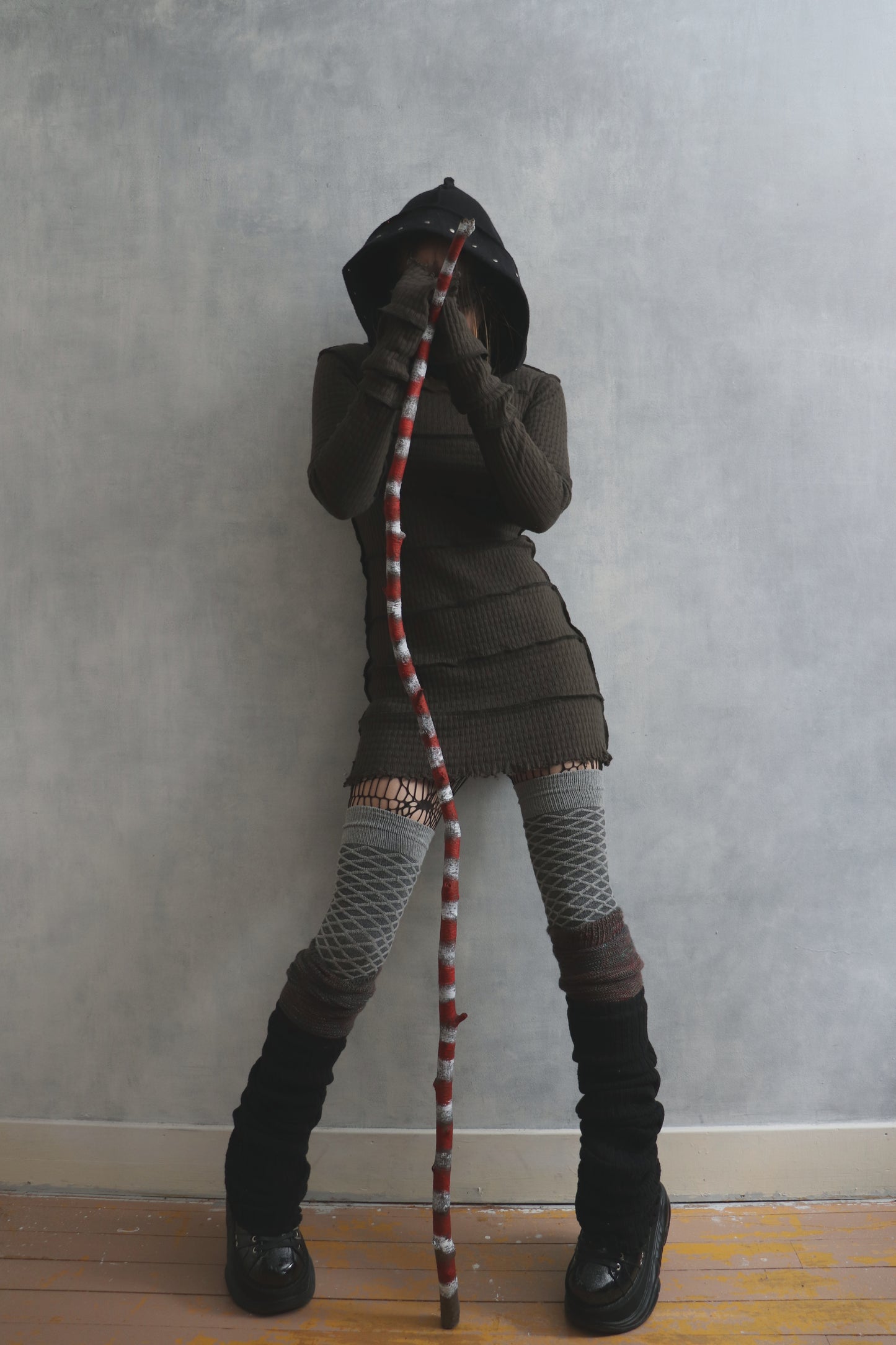 LikeIJustCantStopButICantGoOnForever (S, M) Hooded Long Sleeve Tatter Mini Dress