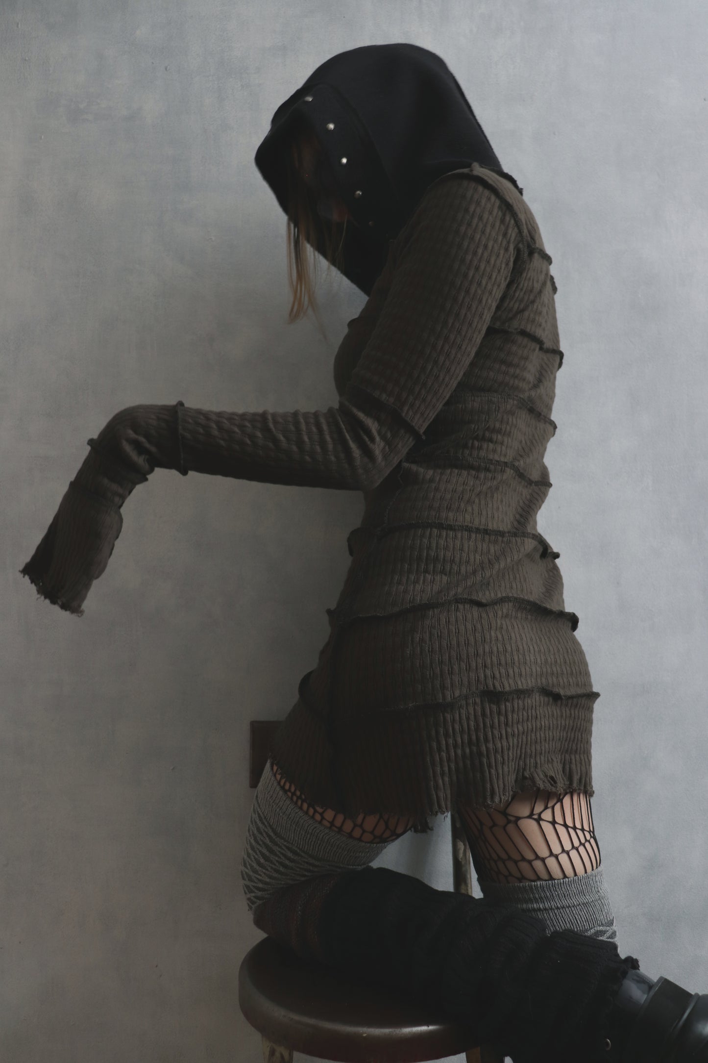 LikeIJustCantStopButICantGoOnForever (S, M) Hooded Long Sleeve Tatter Mini Dress