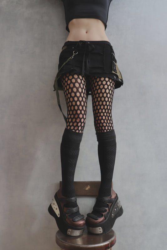 CanttForgetThatNight (One Size) Cotton Knit Patch Mini Skirt With Pockets