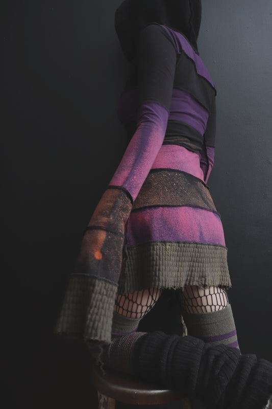 InAnInstantTimeWasLost (L) Hooded Long Sleeve Tatter Mini Dress