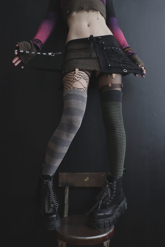 AllEyesOnYou (S, L) Cotton Knit Patch Mini Skirt With Pockets