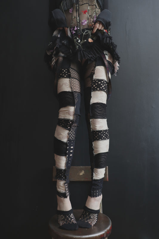 ImSlippingInAndYoureTrippingOut (One Size) Footless Thigh High Stockings Ice Cream Sandwich Mix