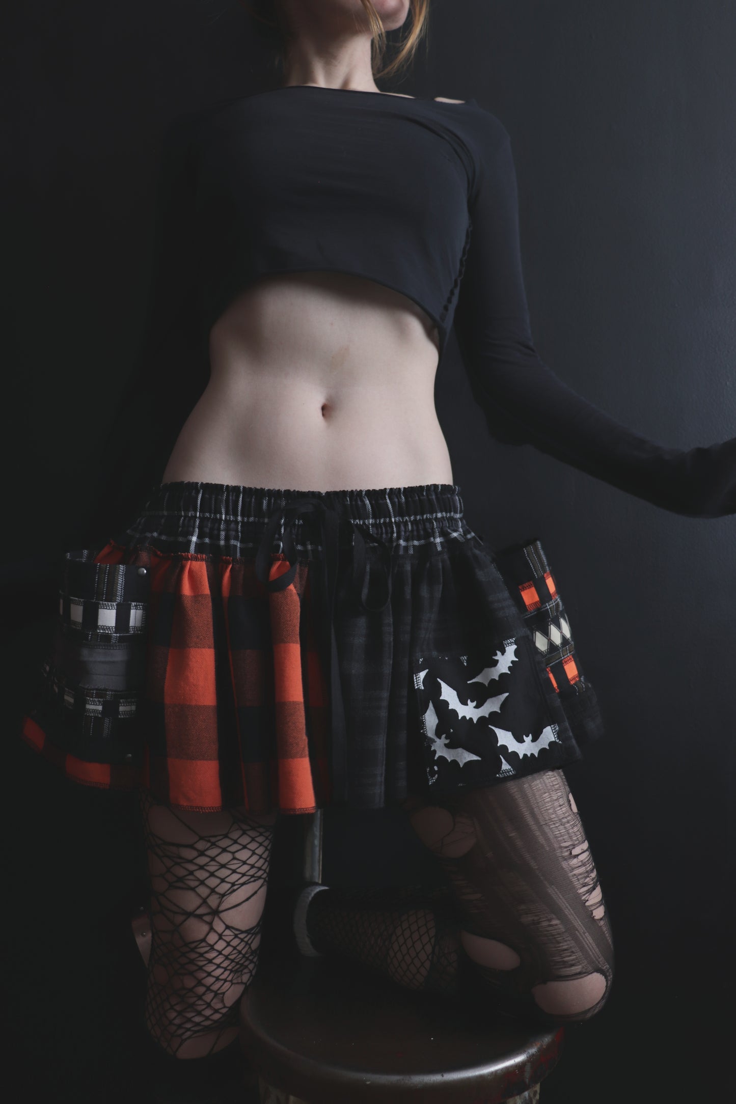 ThatsWhatNighttimesAllAbout (One Size) Cotton Patch Mini Skirt With Pockets