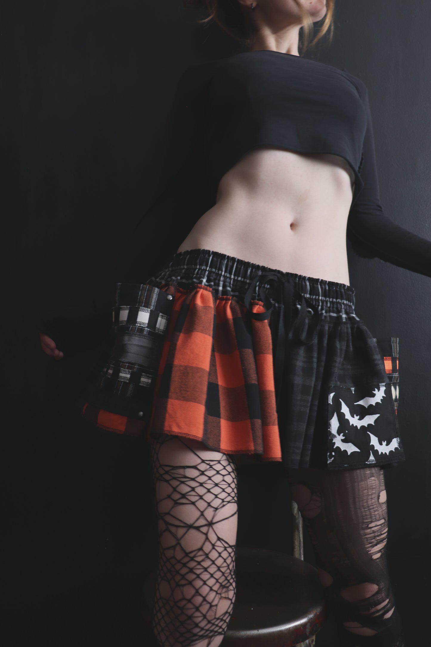 ThatsWhatNighttimesAllAbout (One Size) Cotton Patch Mini Skirt With Pockets