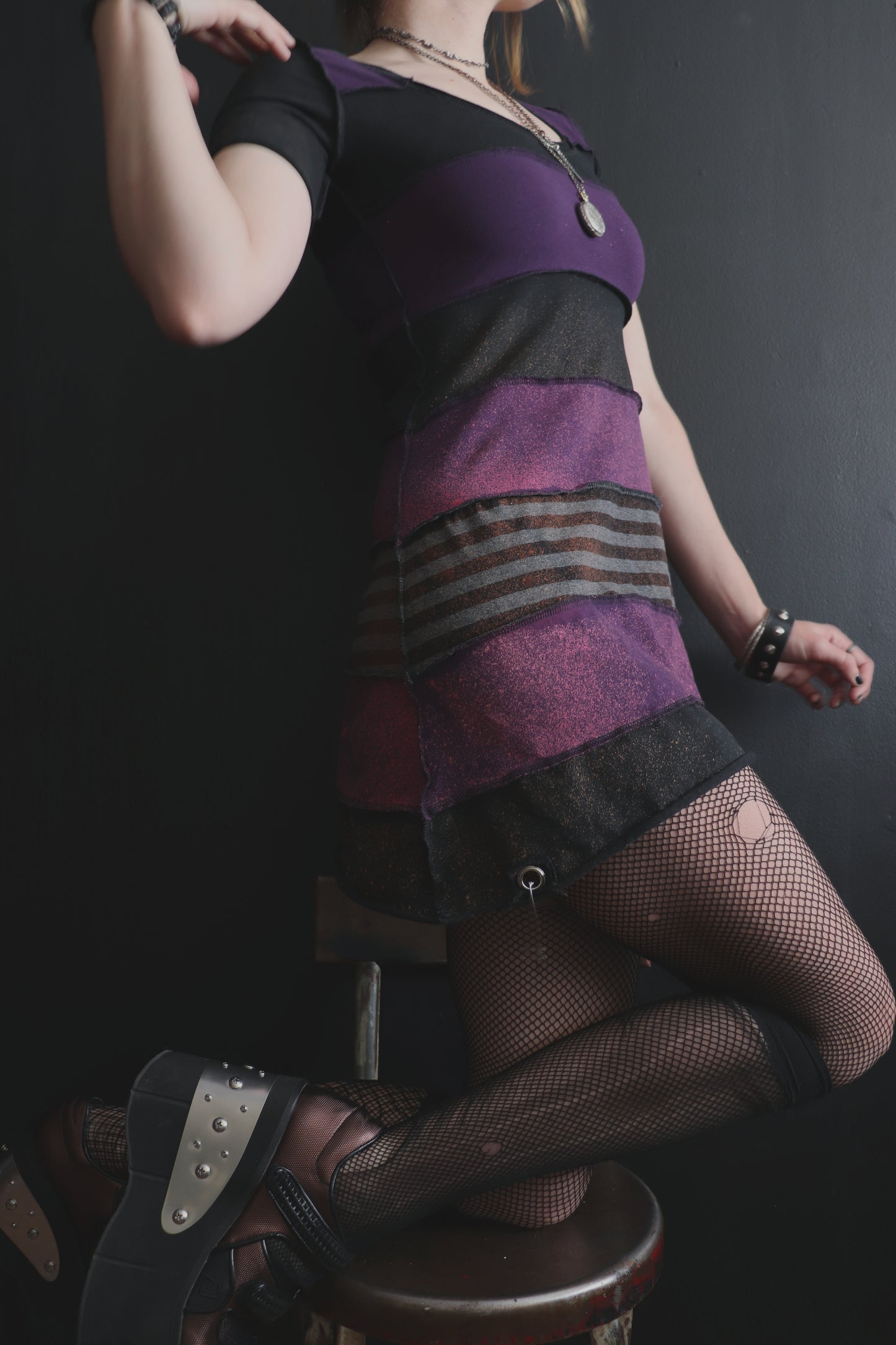 AllMyThingsLookLikeSomeoneElsesMemories (S, M) Short Sleeve Tatter Mini Dress