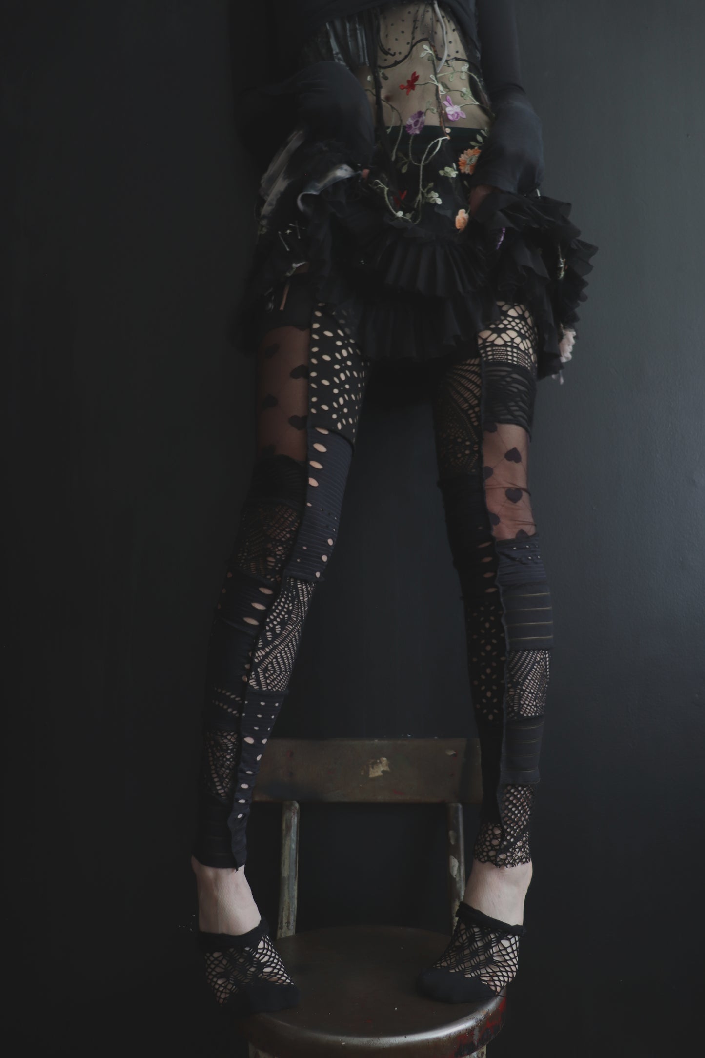 WhenItsTimeToPartyWeWillAlwaysPartyHard (One Size) Footless Thigh High Stockings Little Love Mix