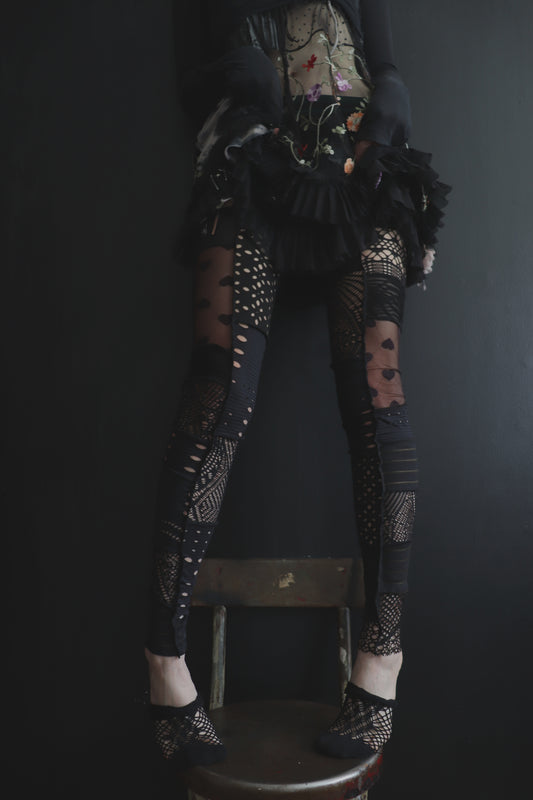 WhenItsTimeToPartyWeWillAlwaysPartyHard (One Size) Footless Thigh High Stockings Little Love Mix