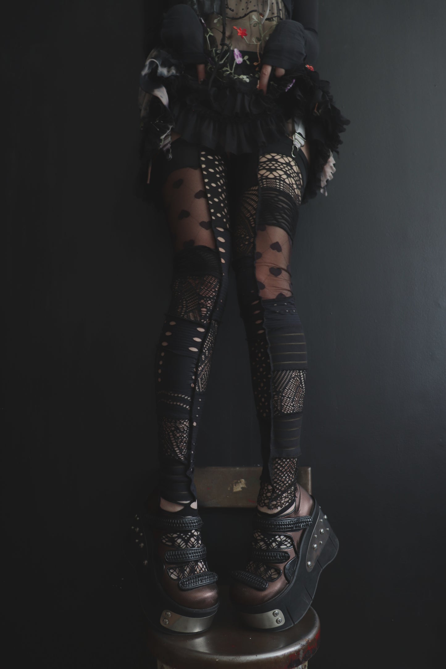 WhenItsTimeToPartyWeWillAlwaysPartyHard (One Size) Footless Thigh High Stockings Little Love Mix