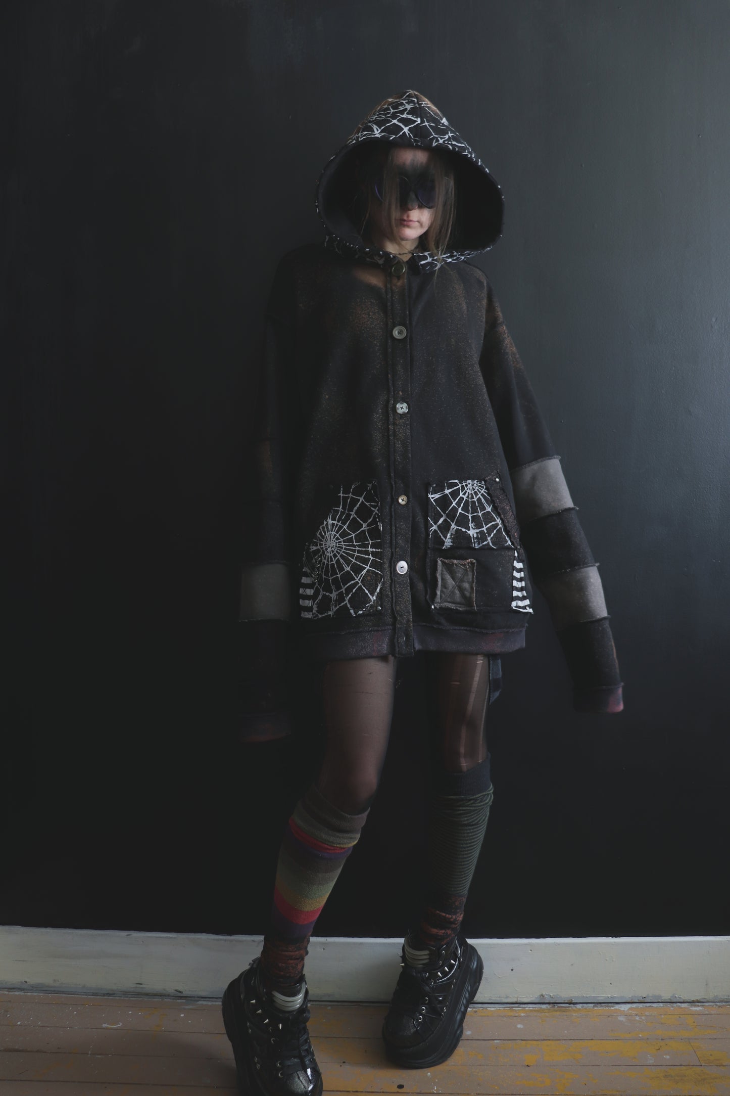 LoveCanLeaveYouCold (One Size) Patchwork Button Up Hoodie Web Wonder