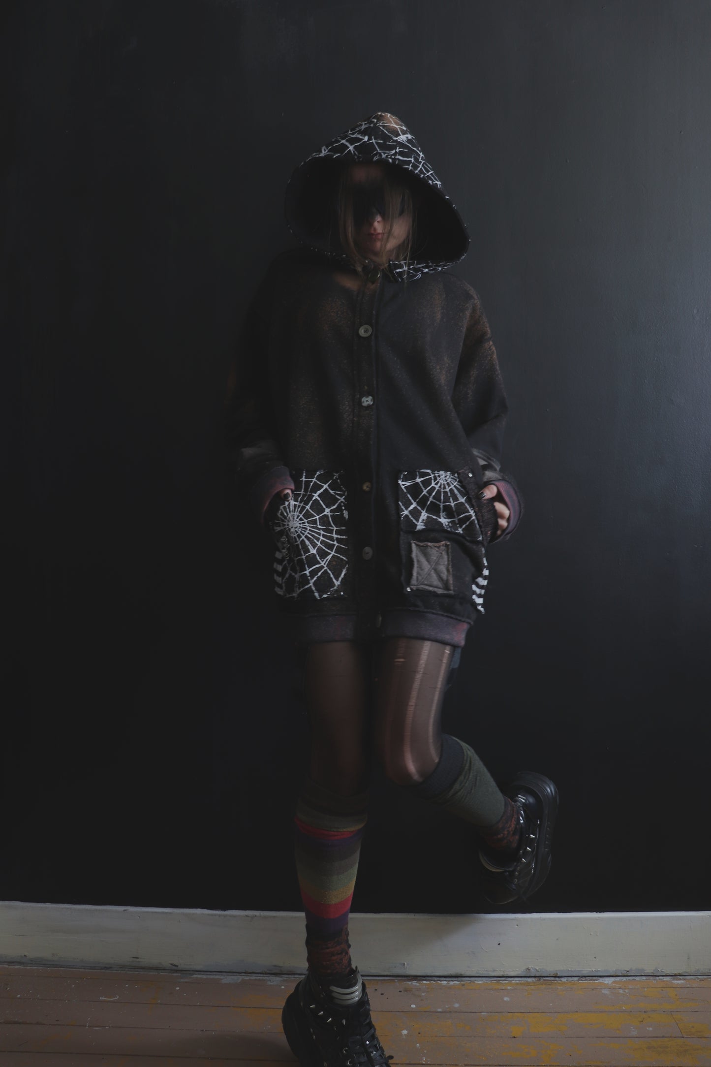 LoveCanLeaveYouCold (One Size) Patchwork Button Up Hoodie Web Wonder