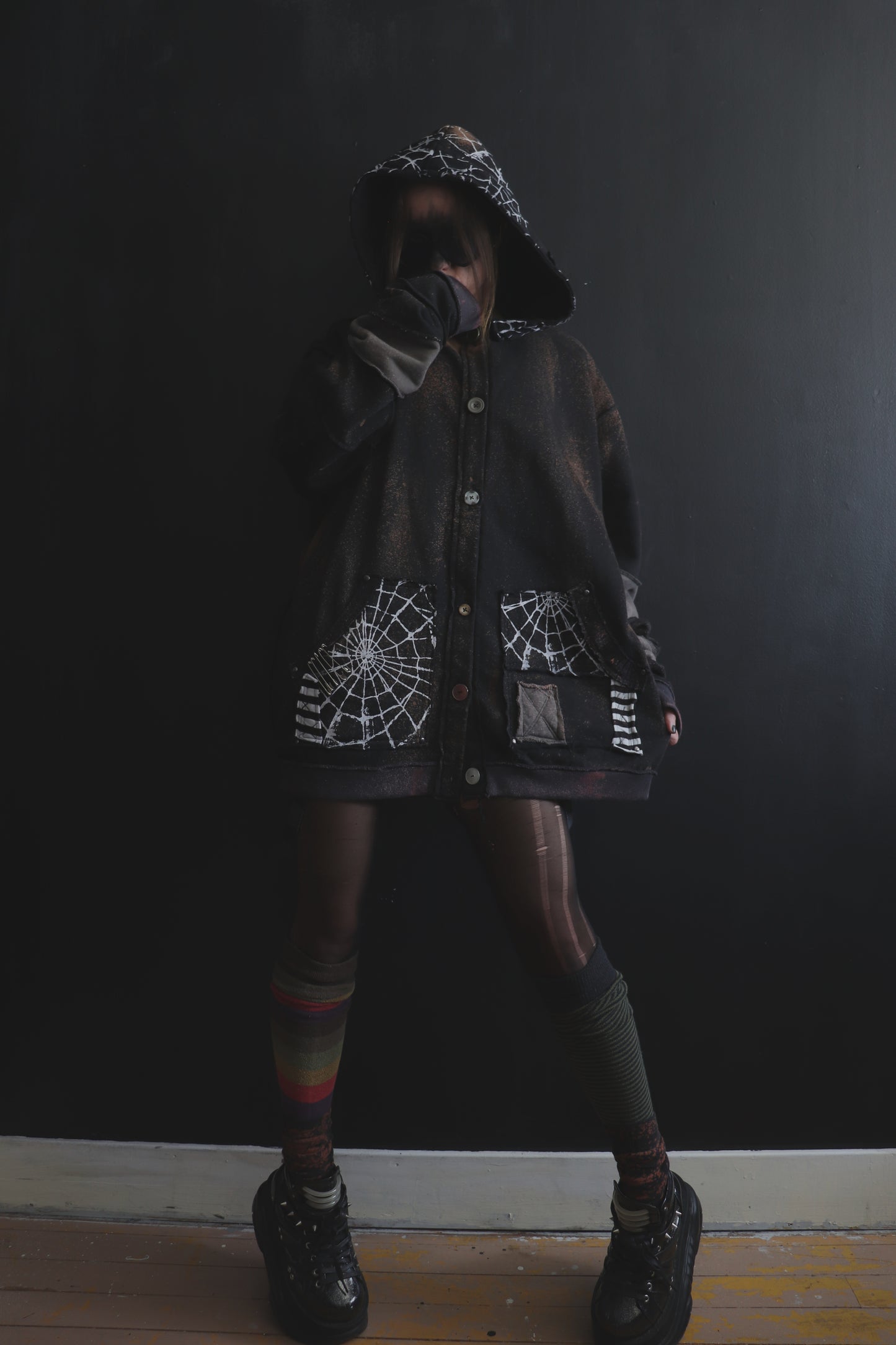 LoveCanLeaveYouCold (One Size) Patchwork Button Up Hoodie Web Wonder