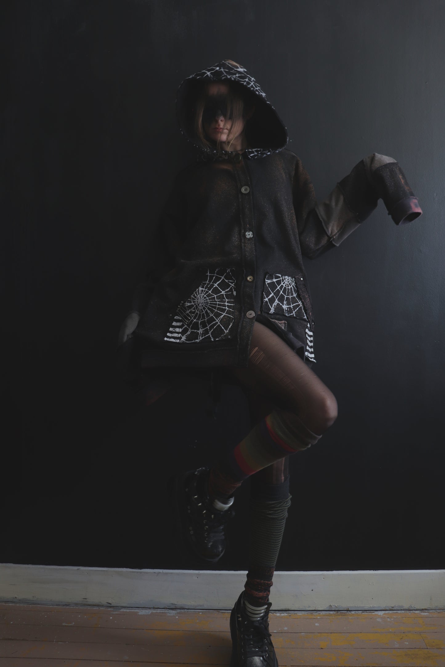 LoveCanLeaveYouCold (One Size) Patchwork Button Up Hoodie Web Wonder