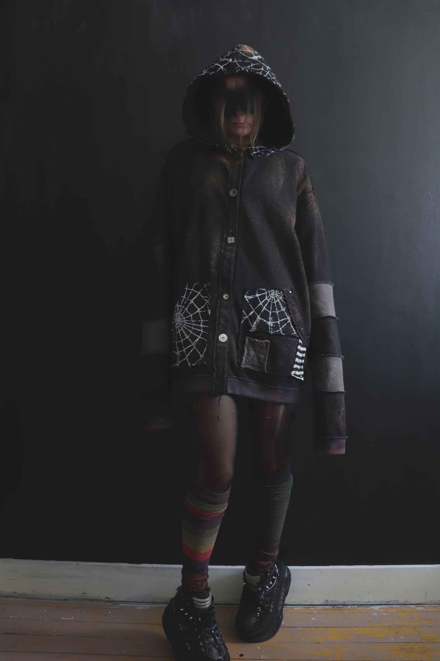 LoveCanLeaveYouCold (One Size) Patchwork Button Up Hoodie Web Wonder