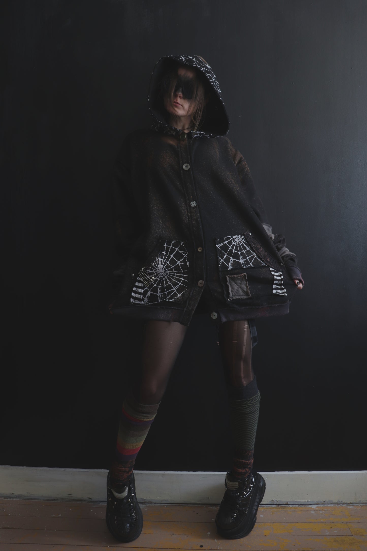 LoveCanLeaveYouCold (One Size) Patchwork Button Up Hoodie Web Wonder