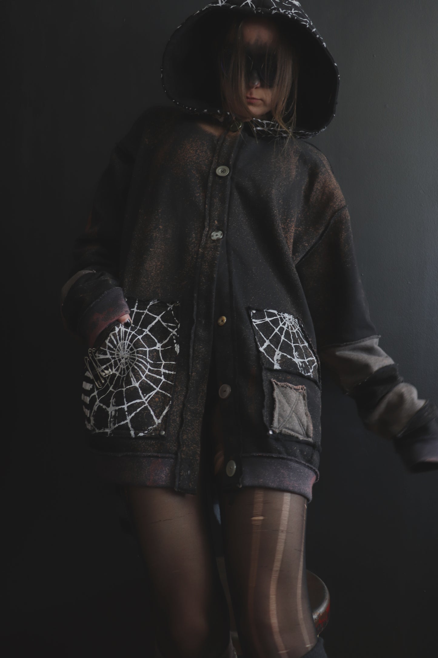 LoveCanLeaveYouCold (One Size) Patchwork Button Up Hoodie Web Wonder
