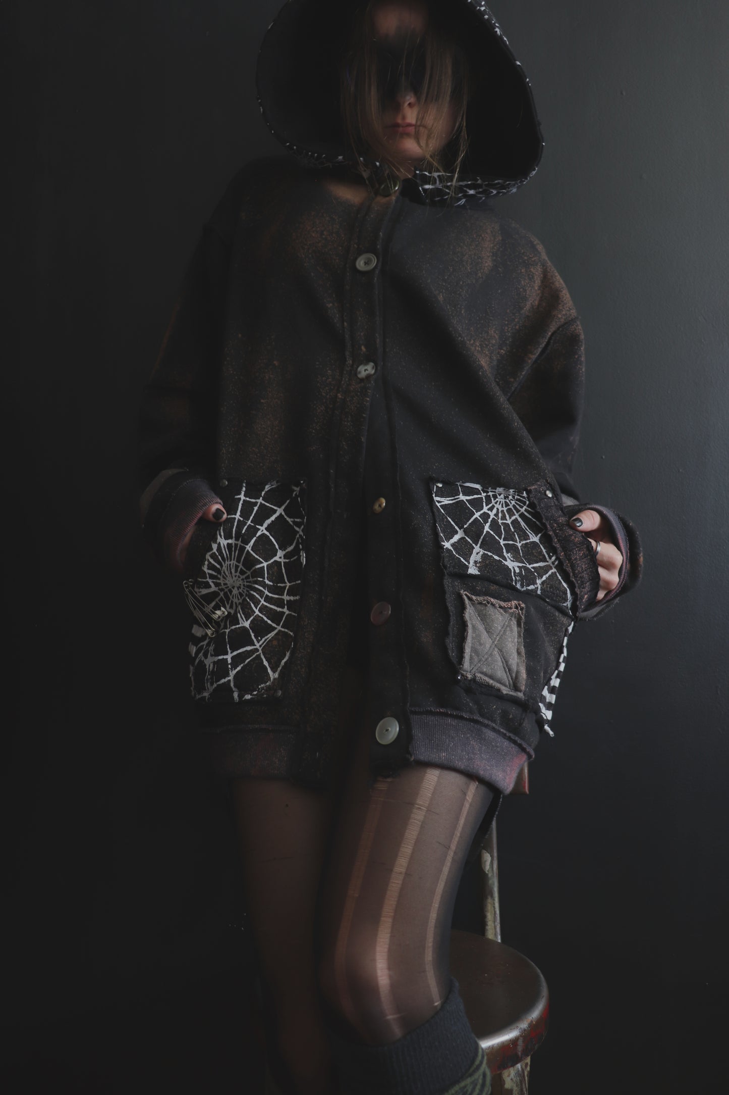 LoveCanLeaveYouCold (One Size) Patchwork Button Up Hoodie Web Wonder