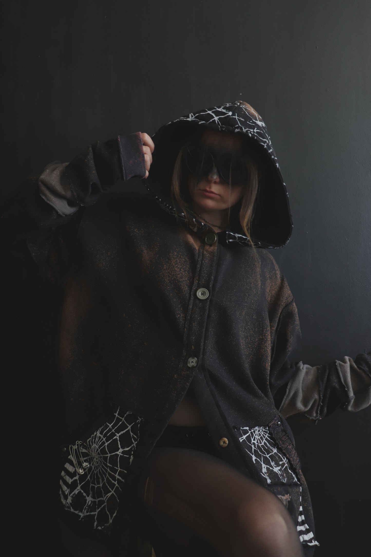 LoveCanLeaveYouCold (One Size) Patchwork Button Up Hoodie Web Wonder