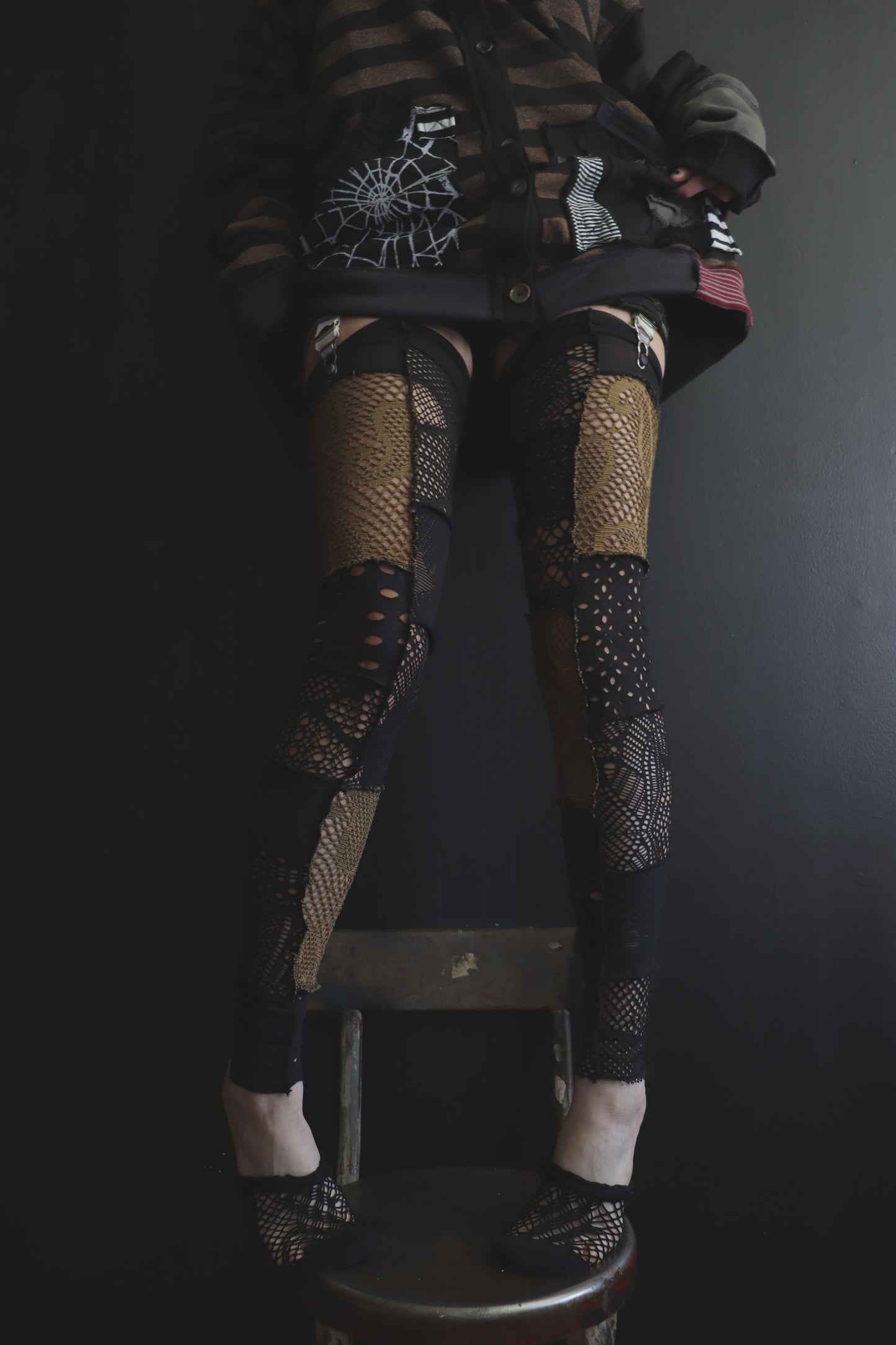 DontTrustMeIMightFall (One Size) Footless Thigh High Stockings Earth Mix