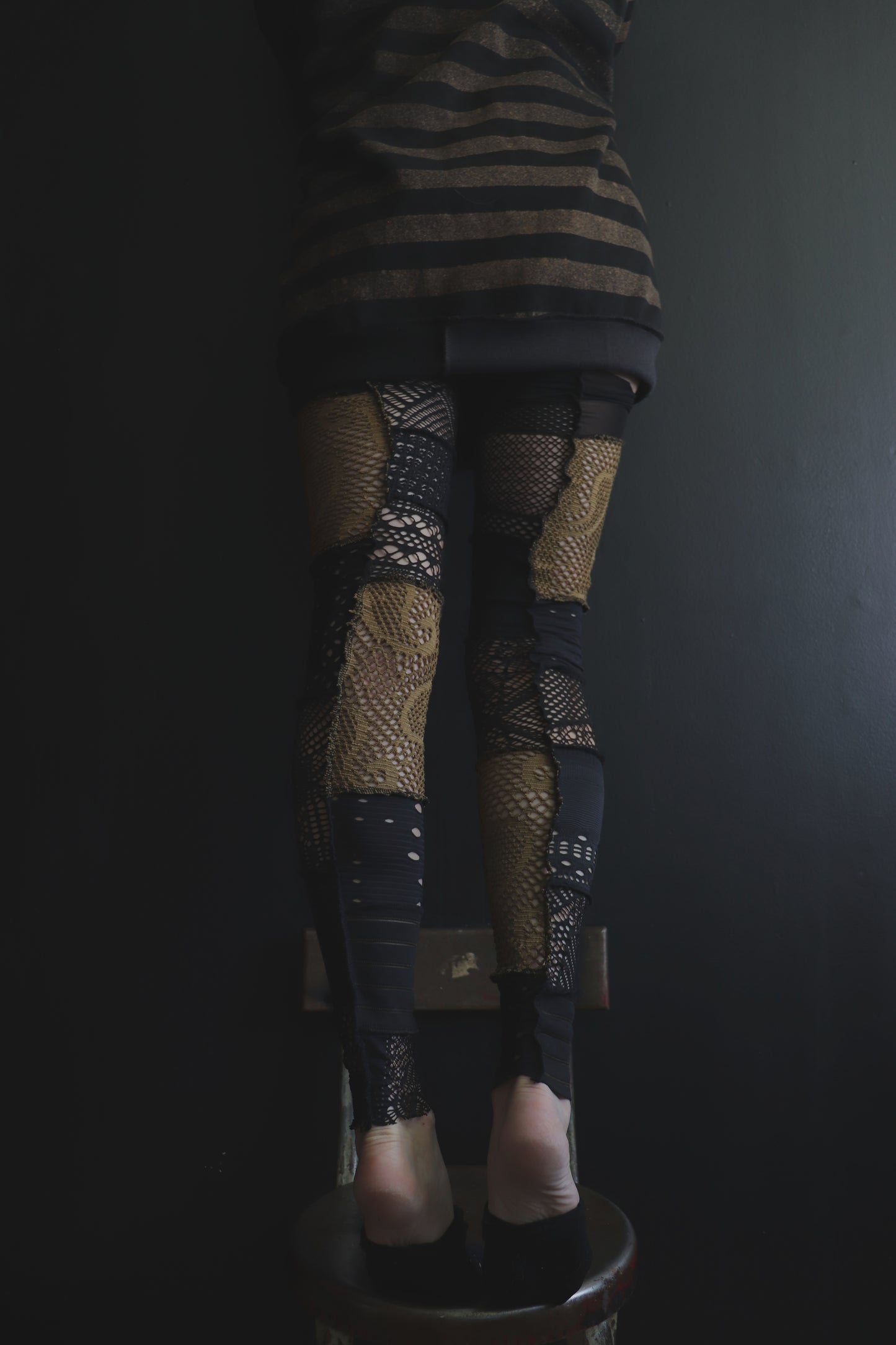 DontTrustMeIMightFall (One Size) Footless Thigh High Stockings Earth Mix