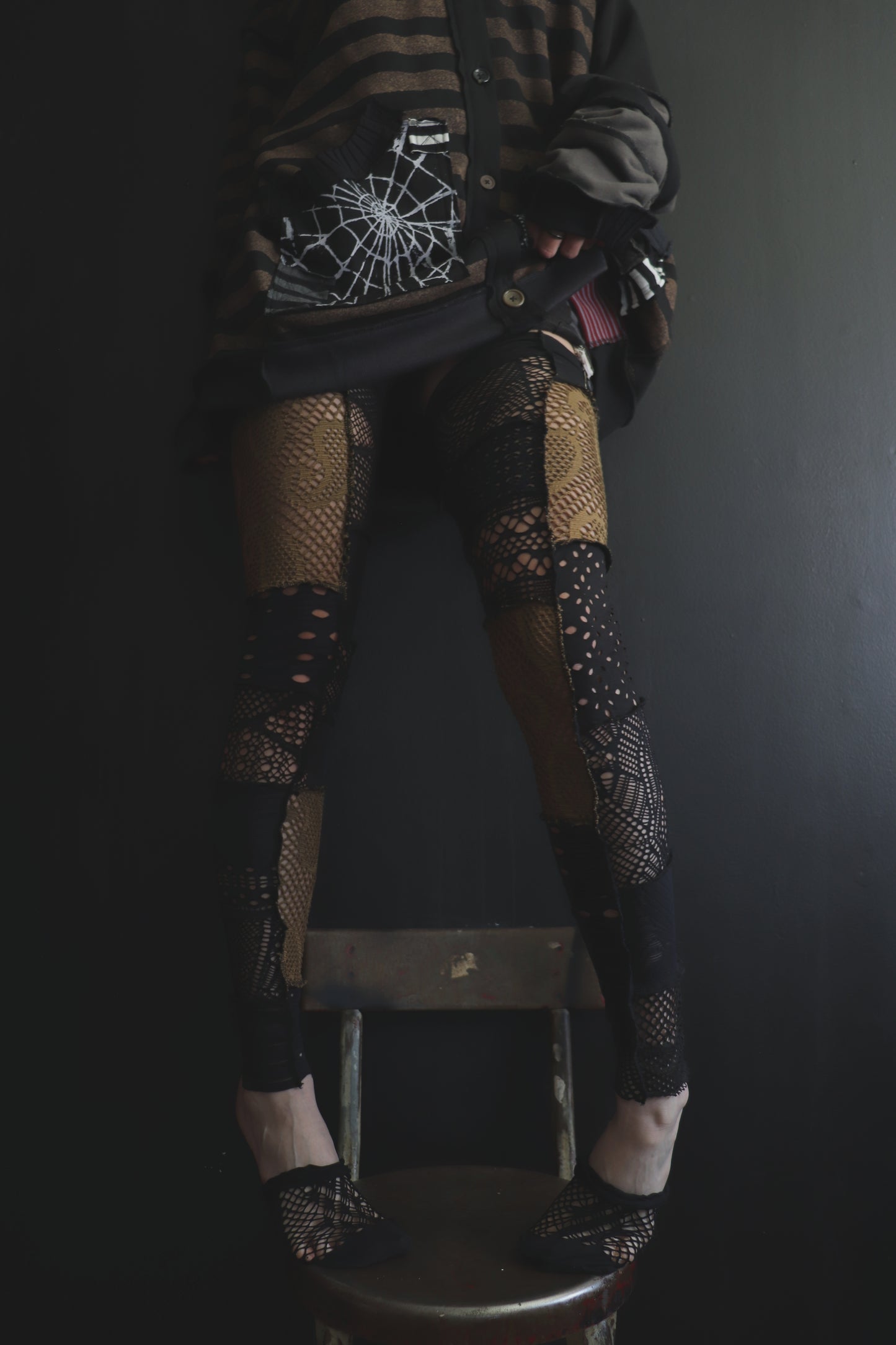 DontTrustMeIMightFall (One Size) Footless Thigh High Stockings Earth Mix