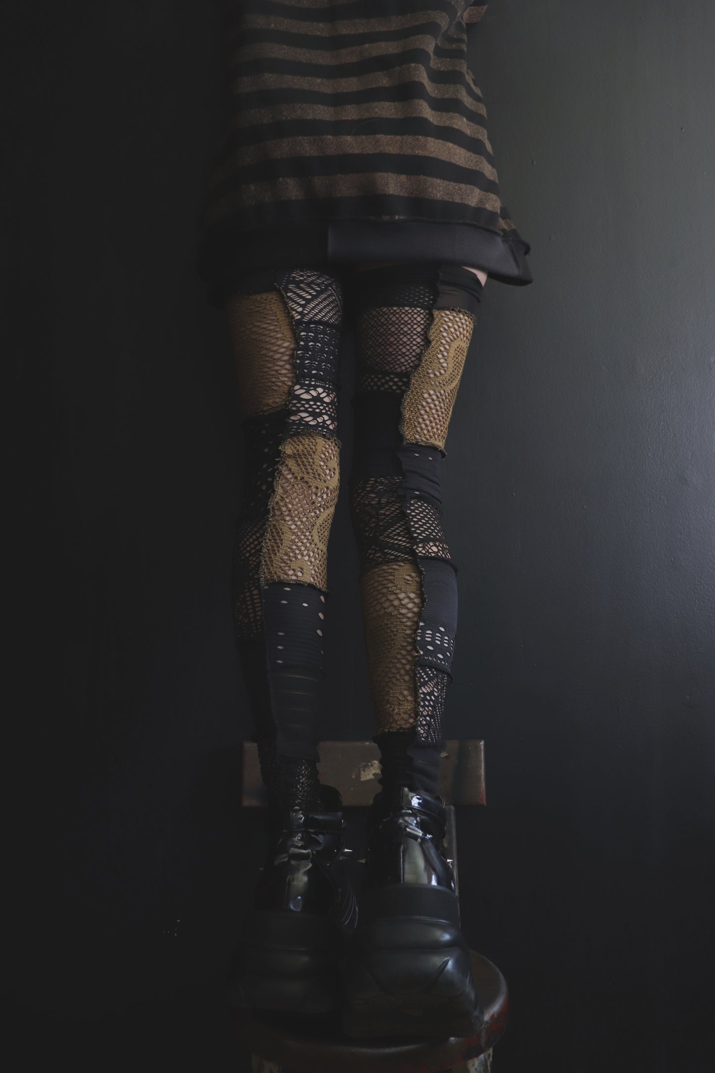 DontTrustMeIMightFall (One Size) Footless Thigh High Stockings Earth Mix