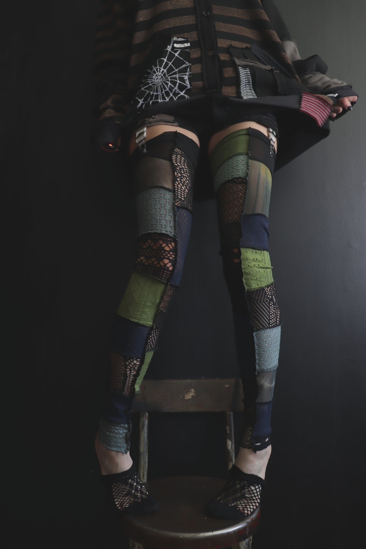 IsTheGrassGreenerOverThere? (One Size) Footless Thigh High Stockings Sea Mix