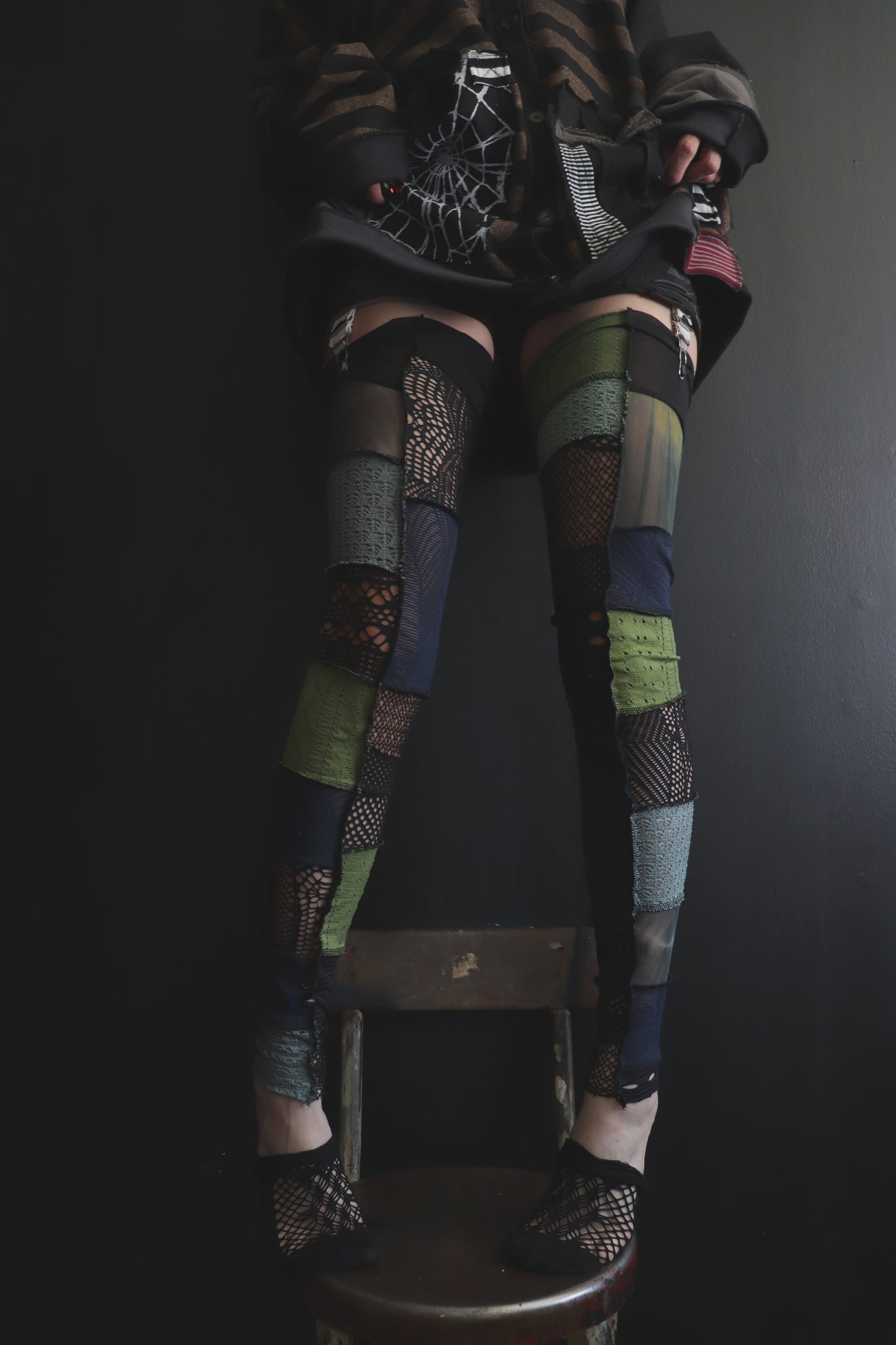 IsTheGrassGreenerOverThere? (One Size) Footless Thigh High Stockings Sea Mix