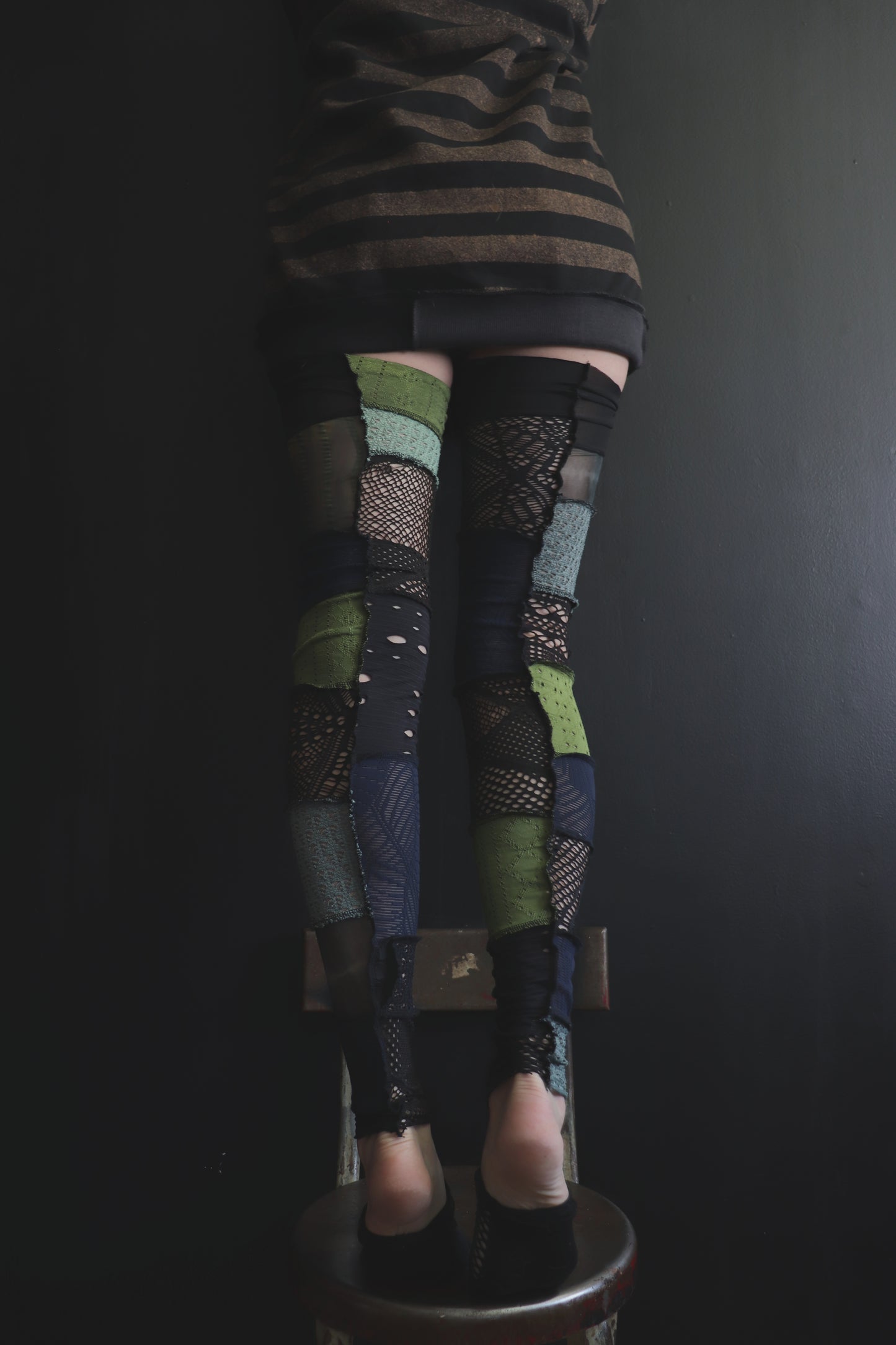 IsTheGrassGreenerOverThere? (One Size) Footless Thigh High Stockings Sea Mix