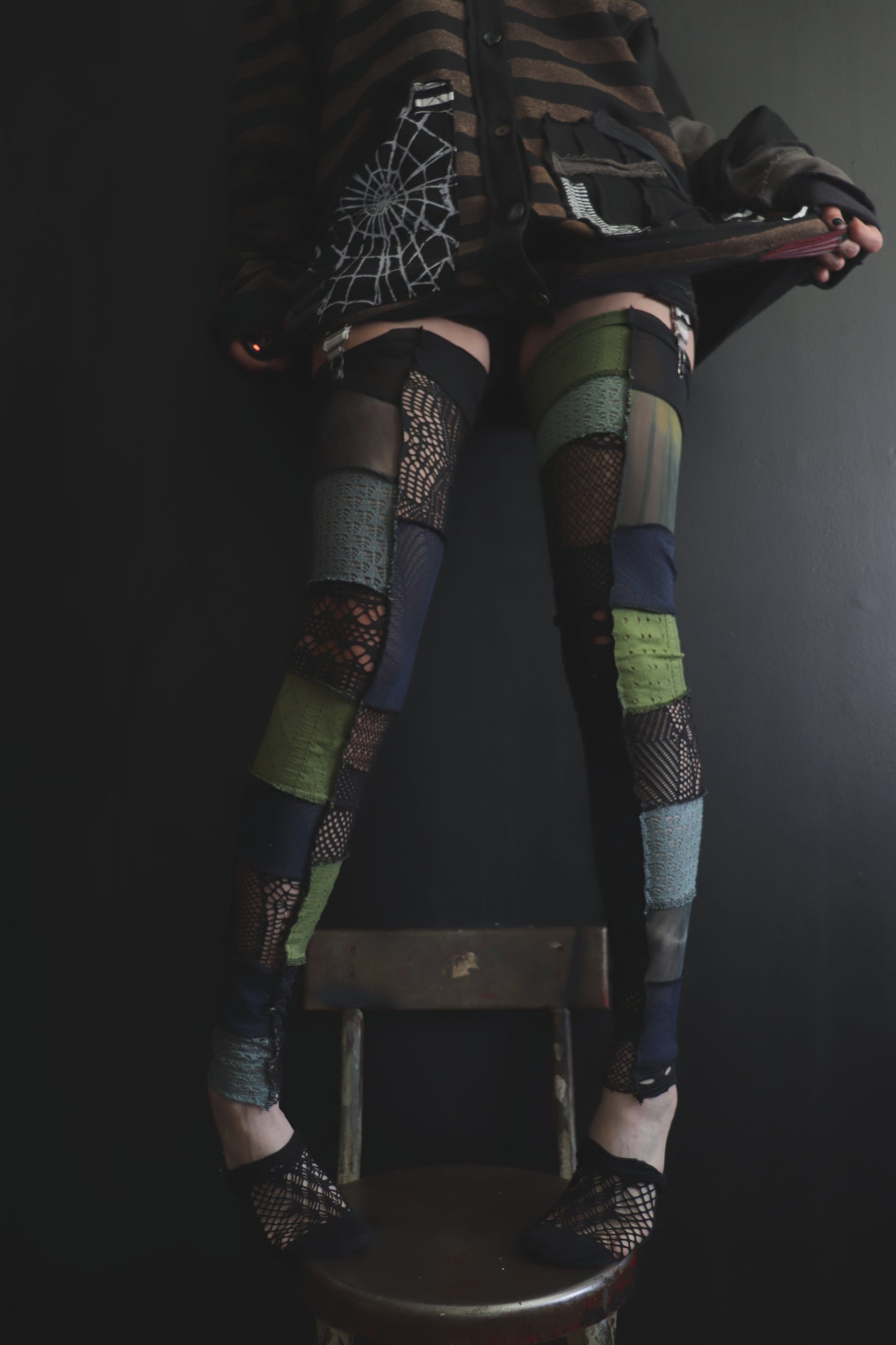 IsTheGrassGreenerOverThere? (One Size) Footless Thigh High Stockings Sea Mix