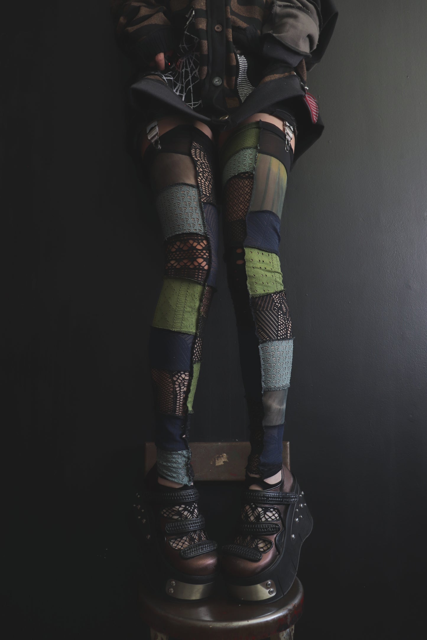 IsTheGrassGreenerOverThere? (One Size) Footless Thigh High Stockings Sea Mix