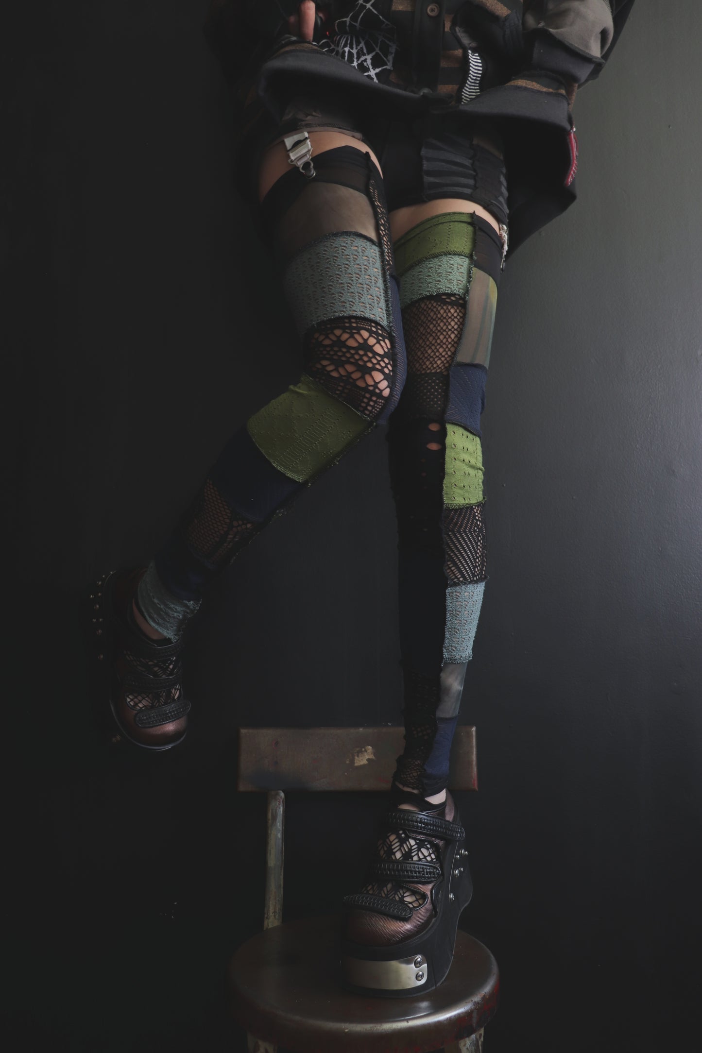 IsTheGrassGreenerOverThere? (One Size) Footless Thigh High Stockings Sea Mix