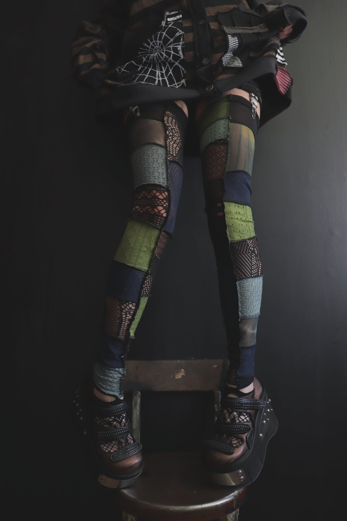 IsTheGrassGreenerOverThere? (One Size) Footless Thigh High Stockings Sea Mix