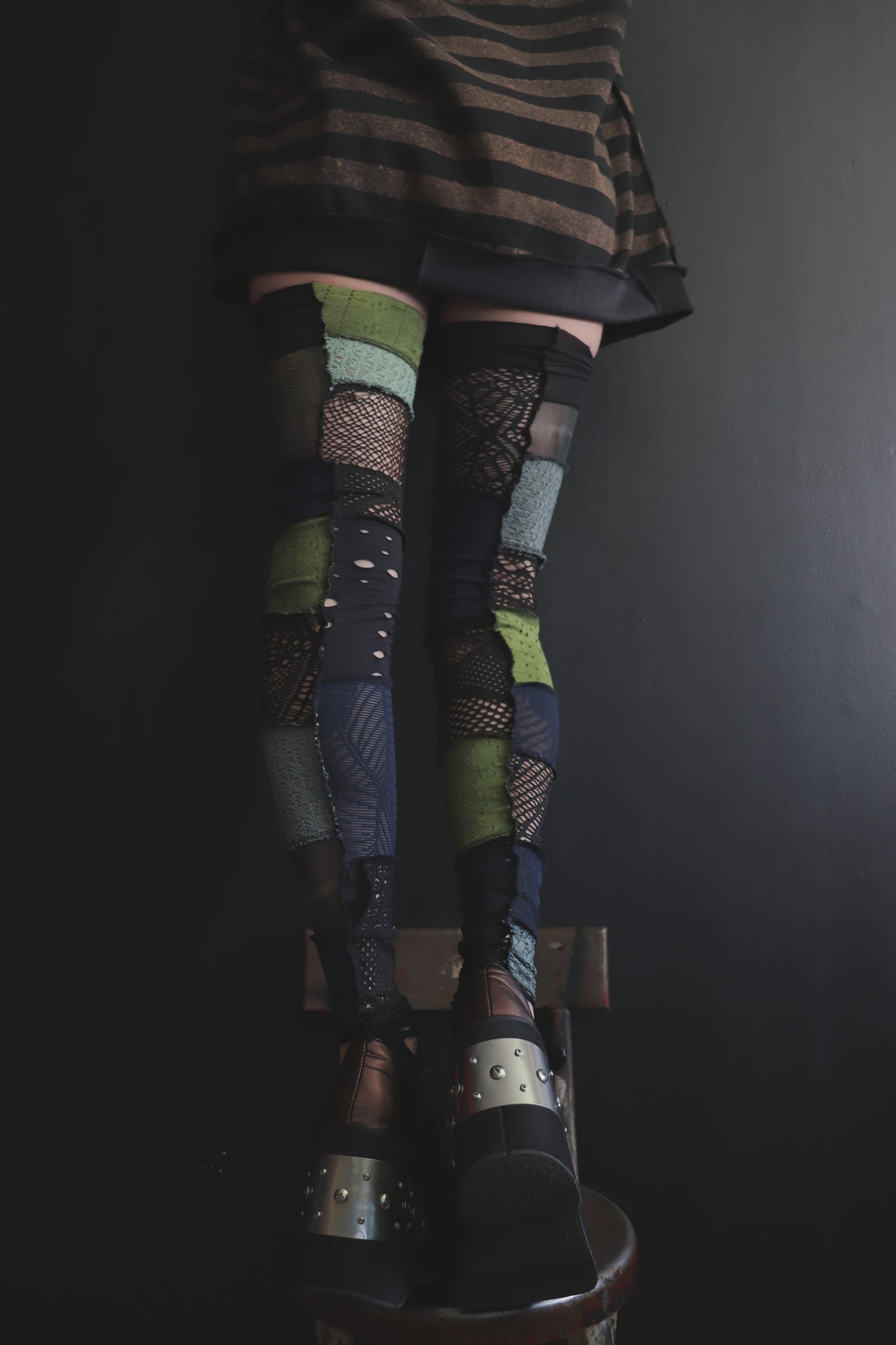 IsTheGrassGreenerOverThere? (One Size) Footless Thigh High Stockings Sea Mix