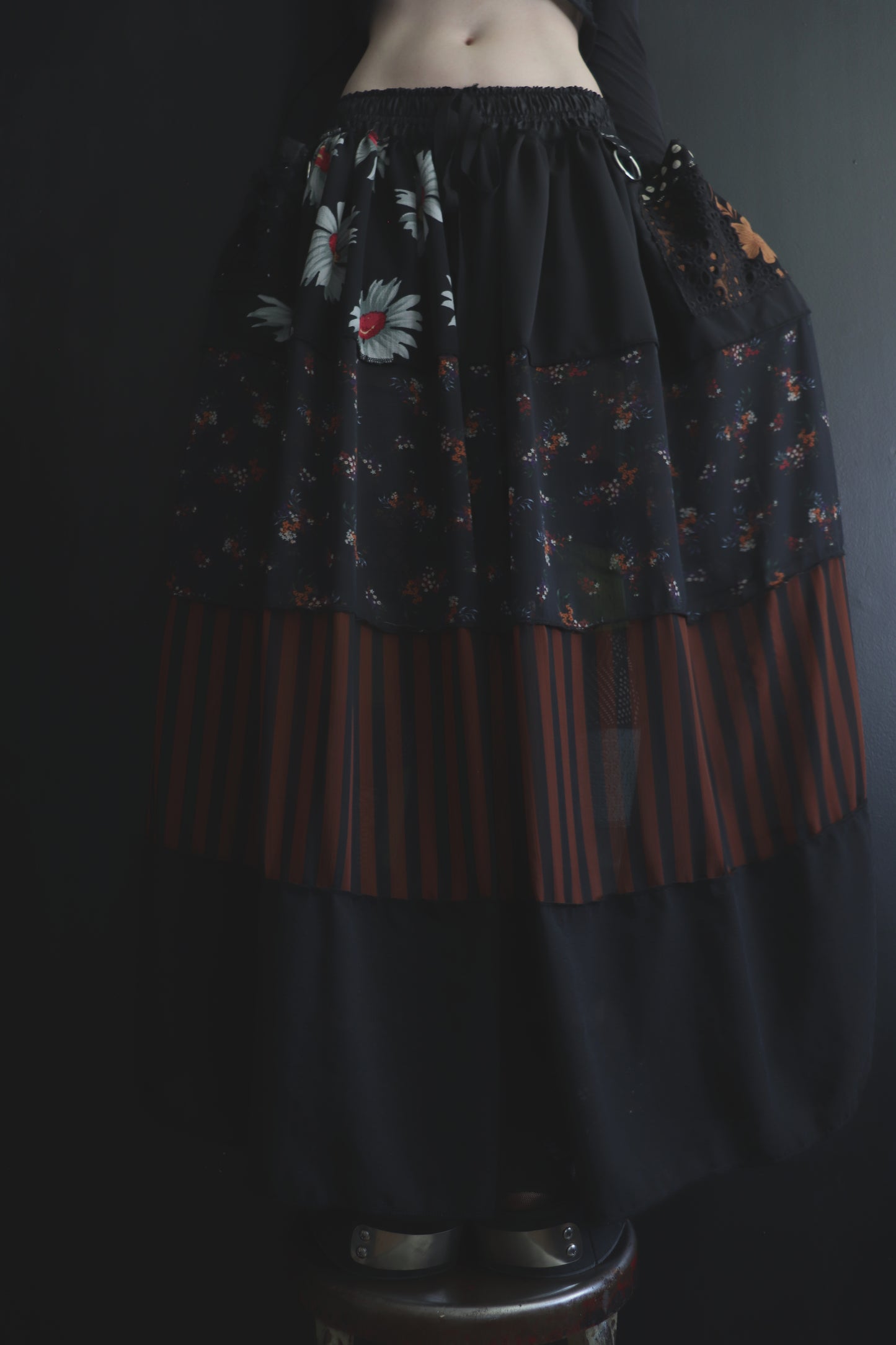 DontWaitUp (One Size) Floor Length Floral Skirt
