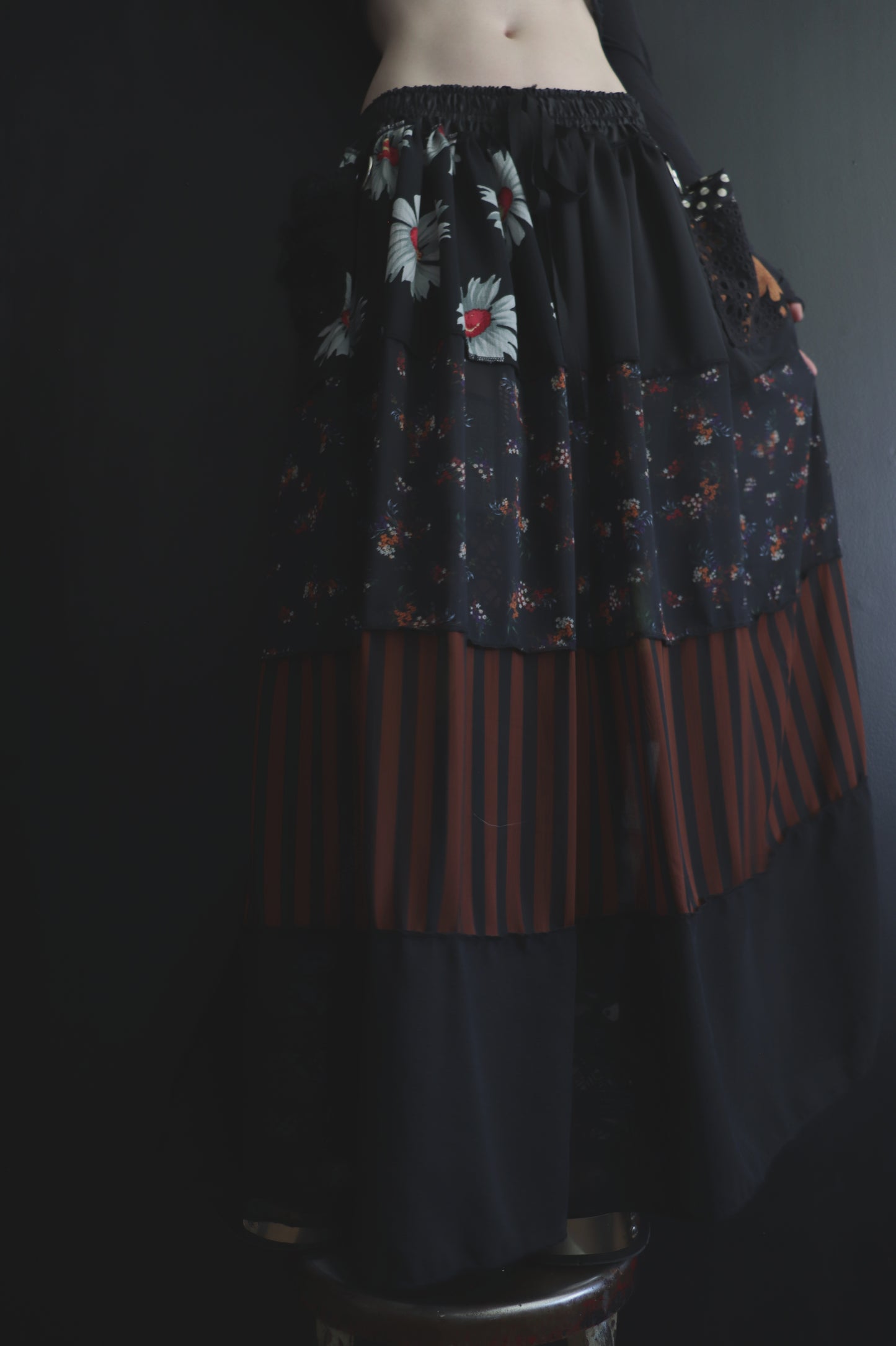 DontWaitUp (One Size) Floor Length Floral Skirt