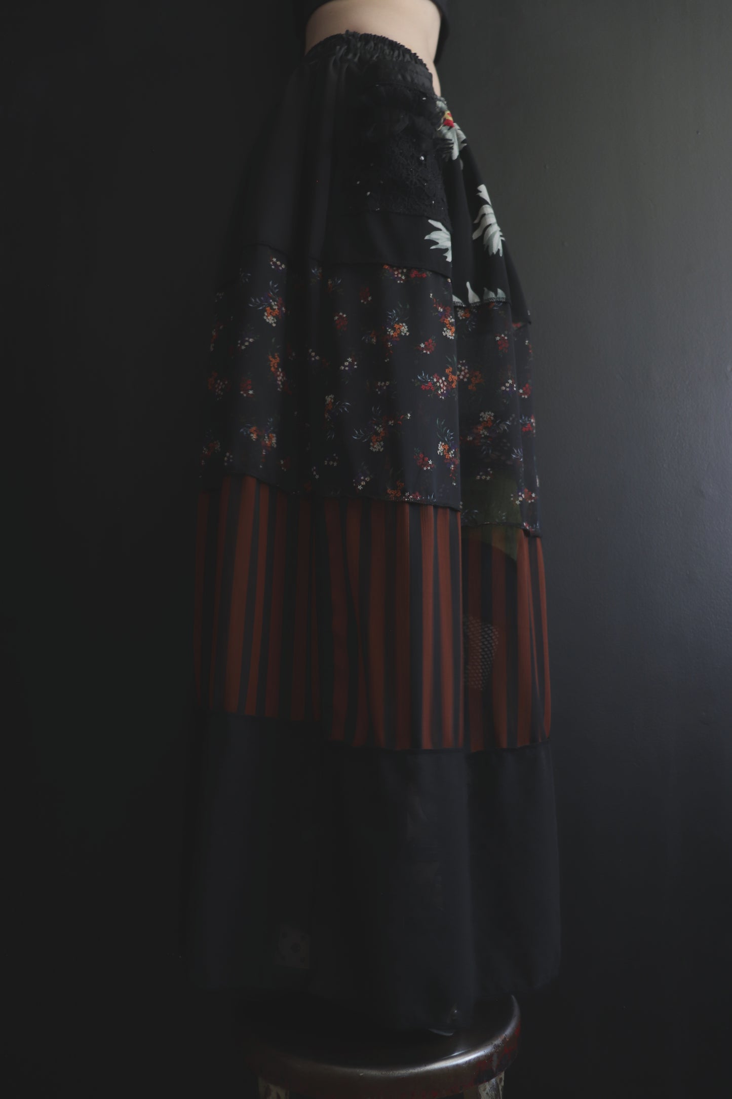 DontWaitUp (One Size) Floor Length Floral Skirt