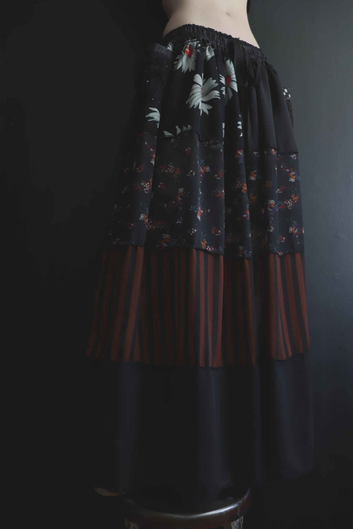 DontWaitUp (One Size) Floor Length Floral Skirt