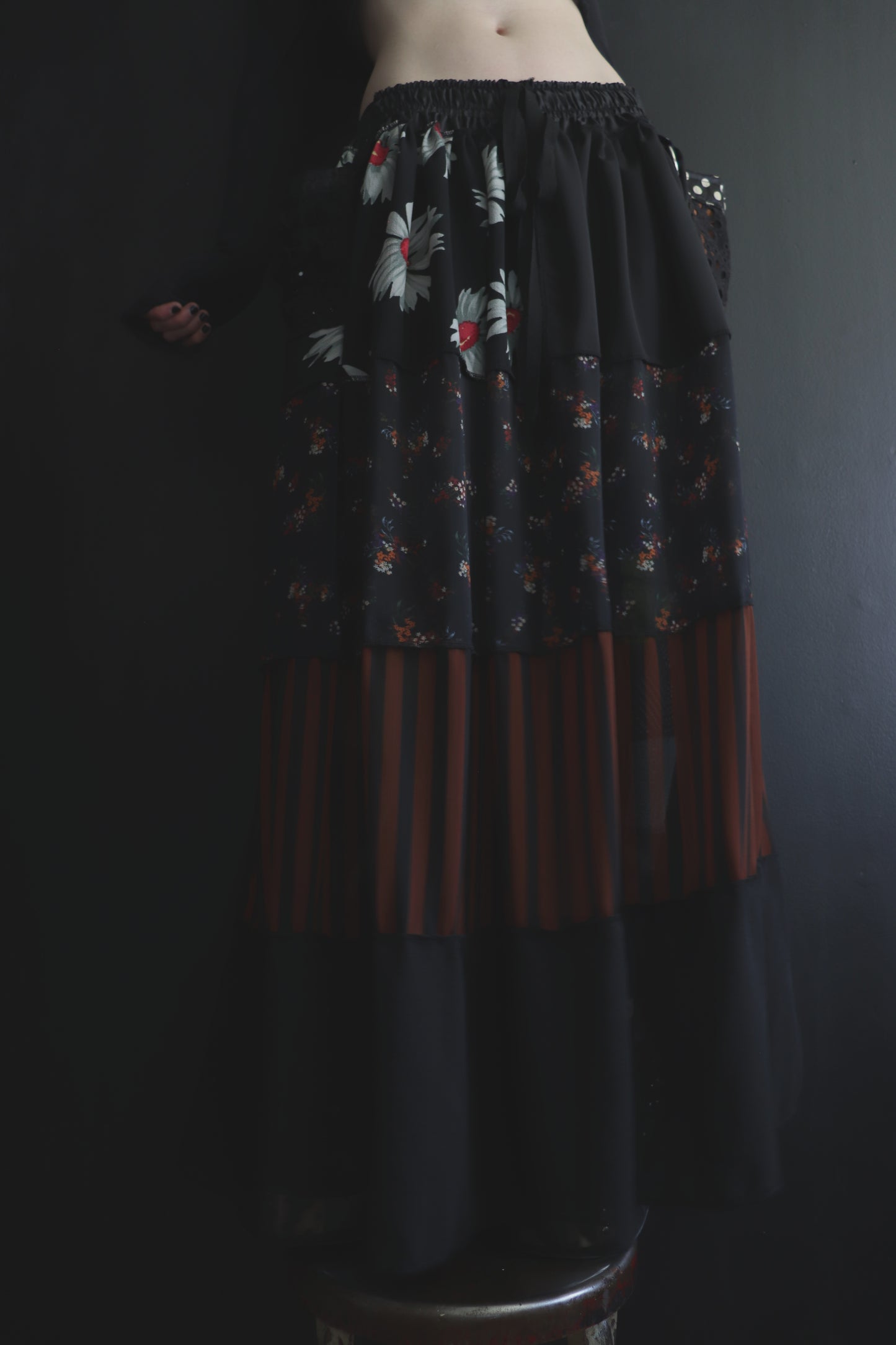 DontWaitUp (One Size) Floor Length Floral Skirt